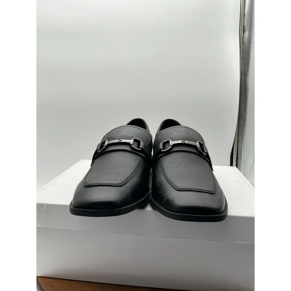 Calvin Klein Malcome2 Mens Black Bit Loafers Square Toe Dress Shoes Size 10M